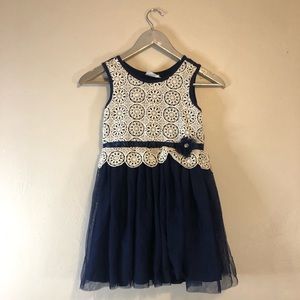 Beautees Girls Dress 6x Navy Blue/ White